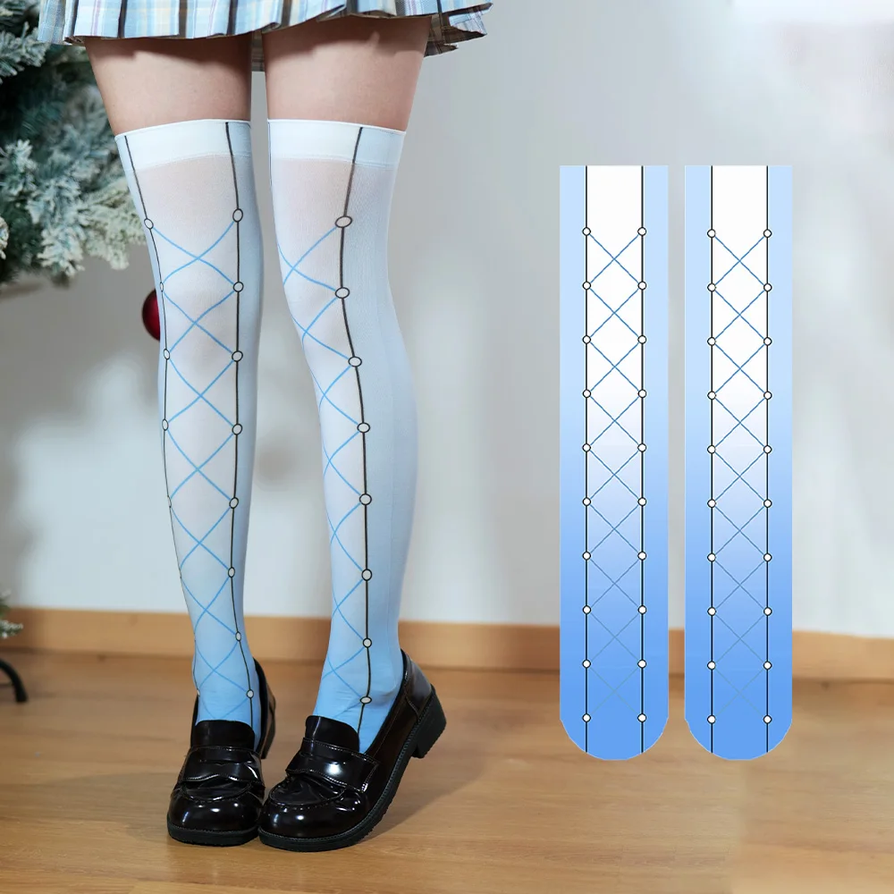 

Ladies thigh socks 3D printing gradient fashion over-the-knee socks fashion sweet Lolita jk socks party Cosplay comic-Con