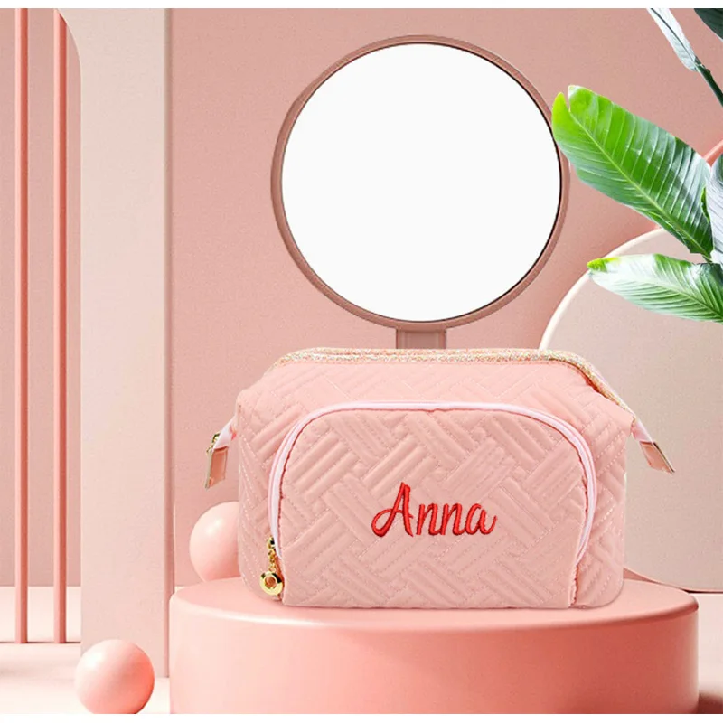 

Candy Colored Makeup Bag, Hand-Held Bag, Customized Name, Travel Waterproof Toiletries Storage Bag, Makeup Bag Storage Bag