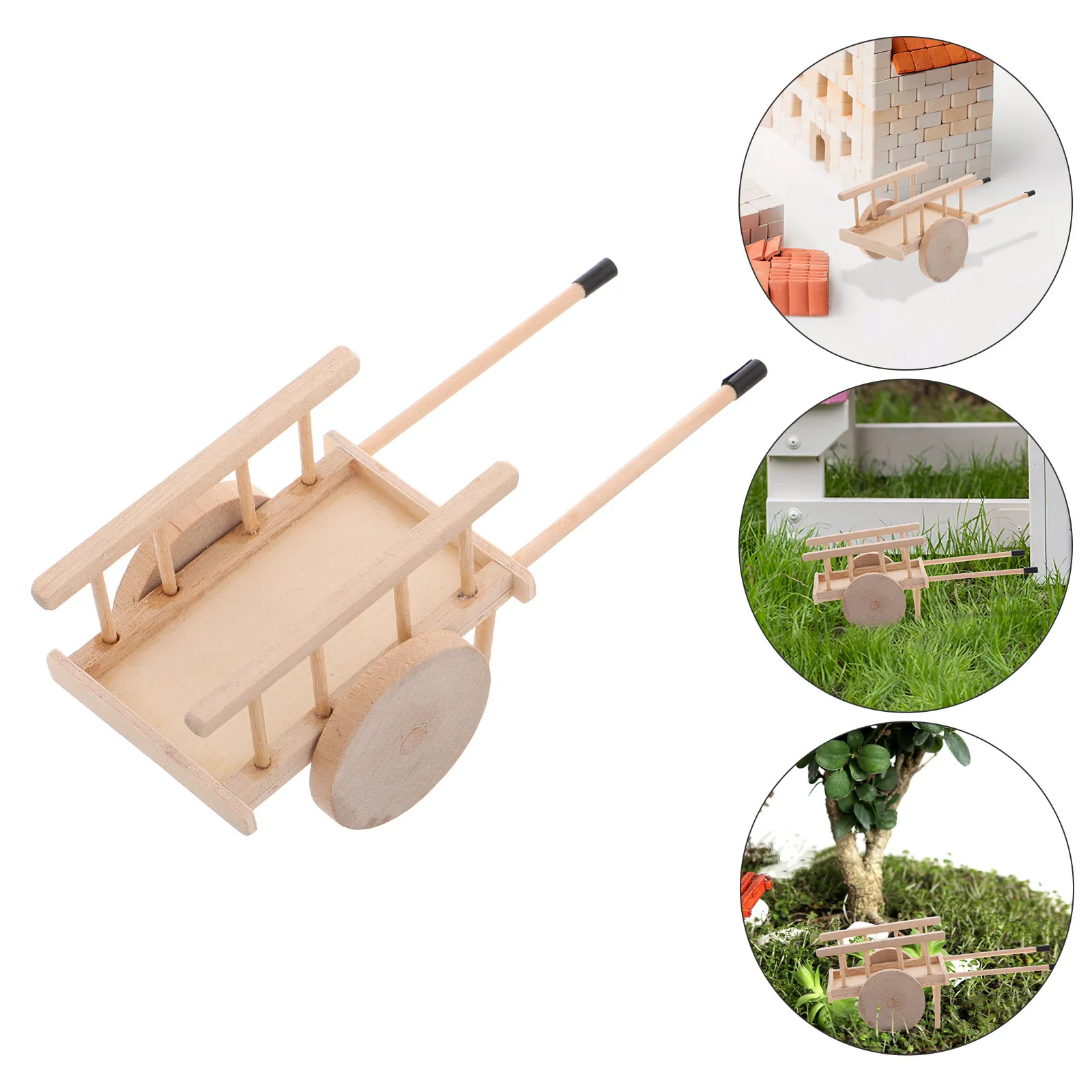

1Set Exquisite Vintage Mini Farm Cart with Realistic Details for Dollhouse Farmhouse Garden Autumn Harvest Scene Miniature