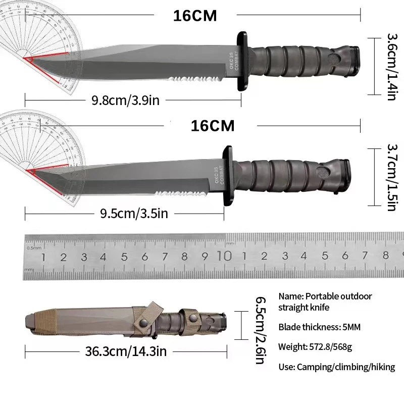 1pc Heavy Duty High Hardness Military Tactical Knife, Self-Defense, Suitable for Field, Adventure, Fishing, Survival Knife