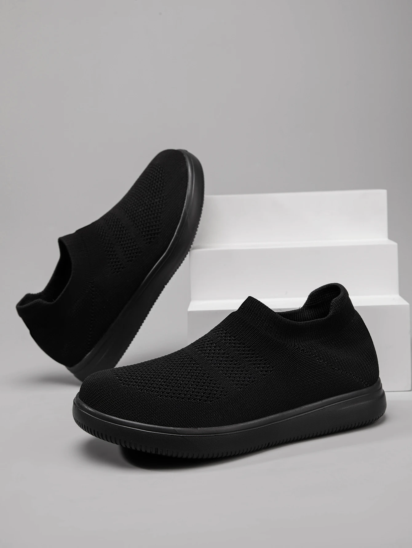 Damen-Socken-Sneaker, Slip-On, atmungsaktive Flying-Knit-Schuhe, weich, rutschfest, leicht, flache Walking-Loafer, Damen-Büro- und Alltagsschuhe – Detail 15