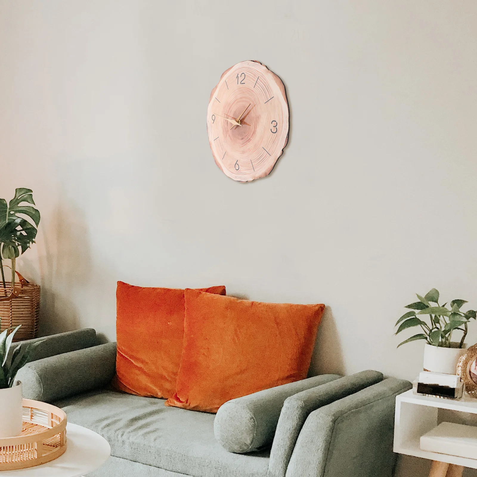 

Silent Wooden Wall Clock Round Mute Non Ticking Decorative Clock for Living Room Bedroom Office Home Rustic Minimalist