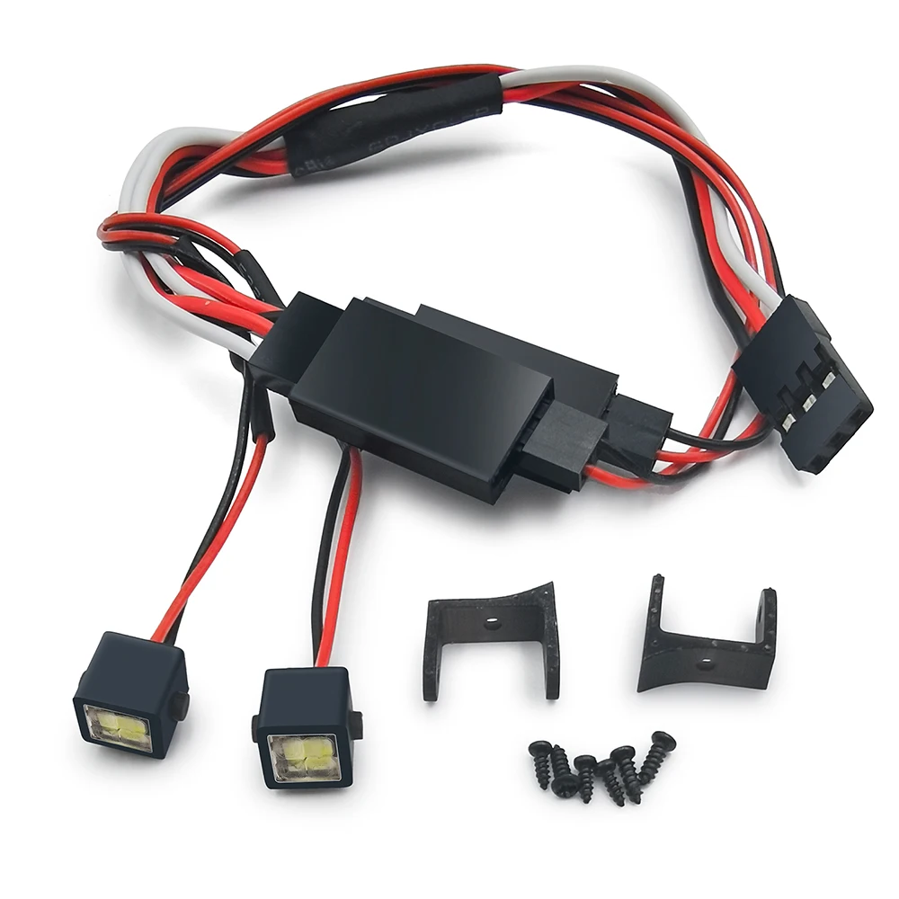 YEAHRUN LED Light Spotlight Decoration Lamps for 1/24 RC Crawler Axial SCX24 Wrangler AXI00001 02 04 05 Upgrade Parts