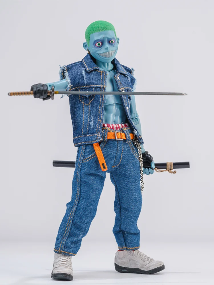 Romankey 1/12 Scale Fashionable Blue Denim Vest Multiple Choice Male Soldier Clothing Suitability For 6Inch Action Figure Body