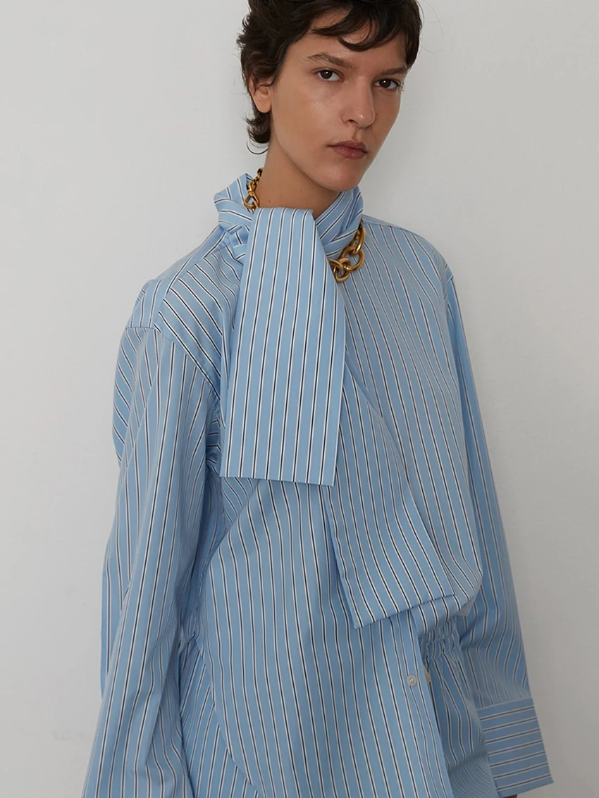 Marthaqiqi Striped Female Nightwear Set Long Sleeve Nightgown Turn-Down Collar Sleepwear Shorts Casual Women Pajama 2 Piece Suit