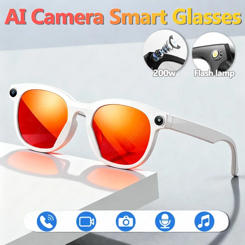 

2026 Smart Glasses Photography Video AI Intelligent Interactive Translation Smart Sunglasses Bluetooth Call Music Play For IOS