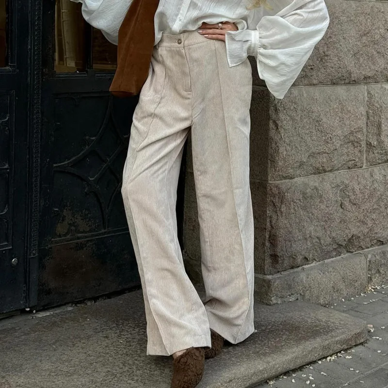 HKSH خريف شتاء جديد المرأة سروال قصير مستقيم السراويل بلون جيوب تنوعا أنيقة الأمريكية الرجعية الاتجاه غير رسمي HK14925 #4