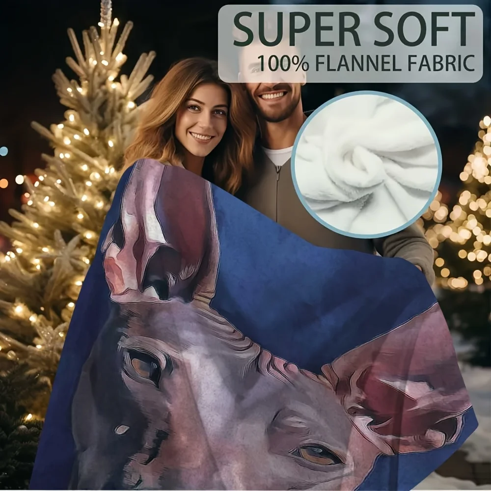 Dog Portrait Throw Blanket Art Pet Lover Gift Cozy Nap Time Fleece Lap Blanket Decor Artwork for Dogs Family Present Home Decor