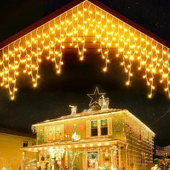 5M Vorhang Eis Led String Licht Droop 0,4/0,5/0,6m Weihnachten Urlaub Girlanden Faiy Weihnachten party Garten Bühne Dekorative Led