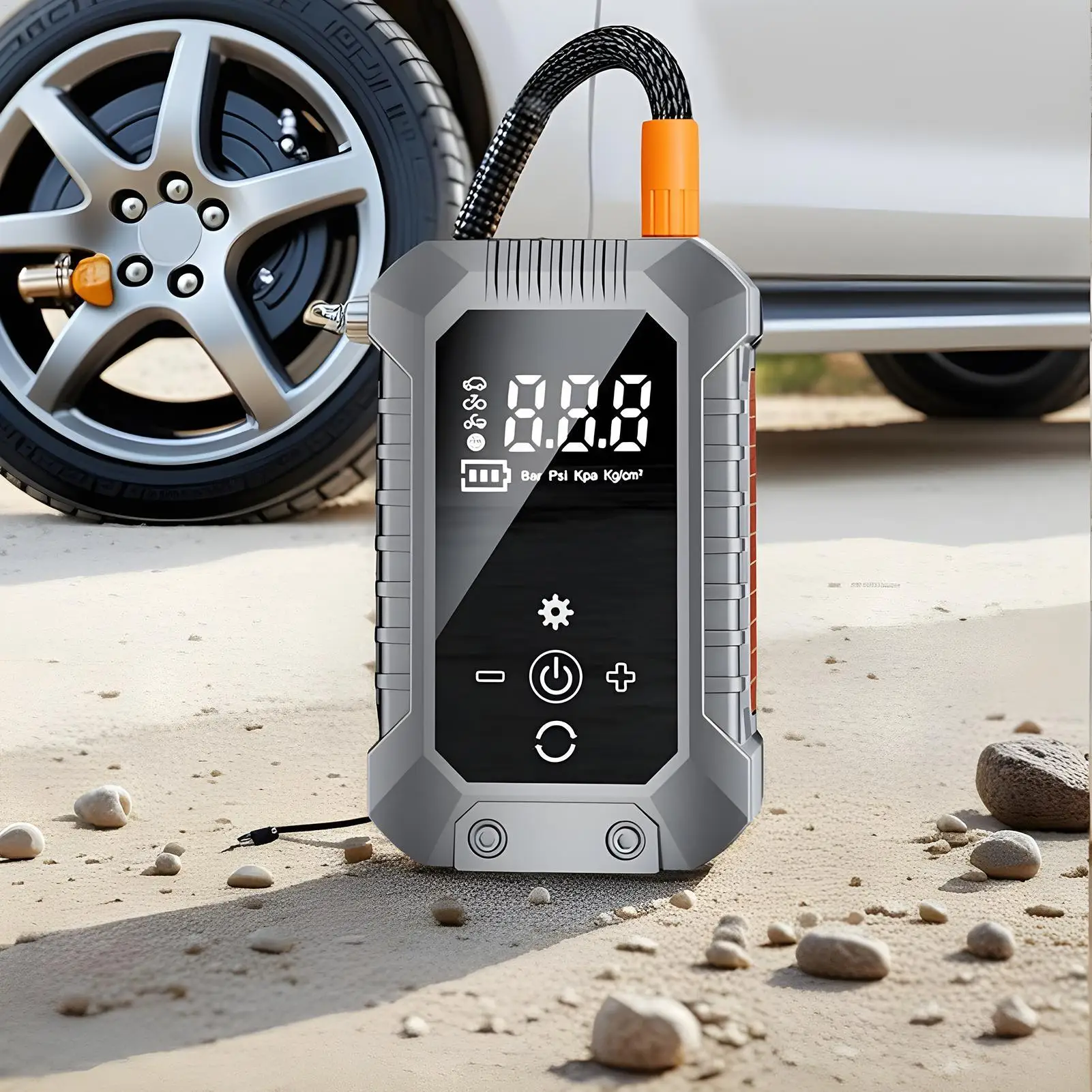 Tire Inflator With Digital Pressure Gauge & LED Lights Portable Air Pump Small Compressor For Bike Sedan SUV Balls Inflatable