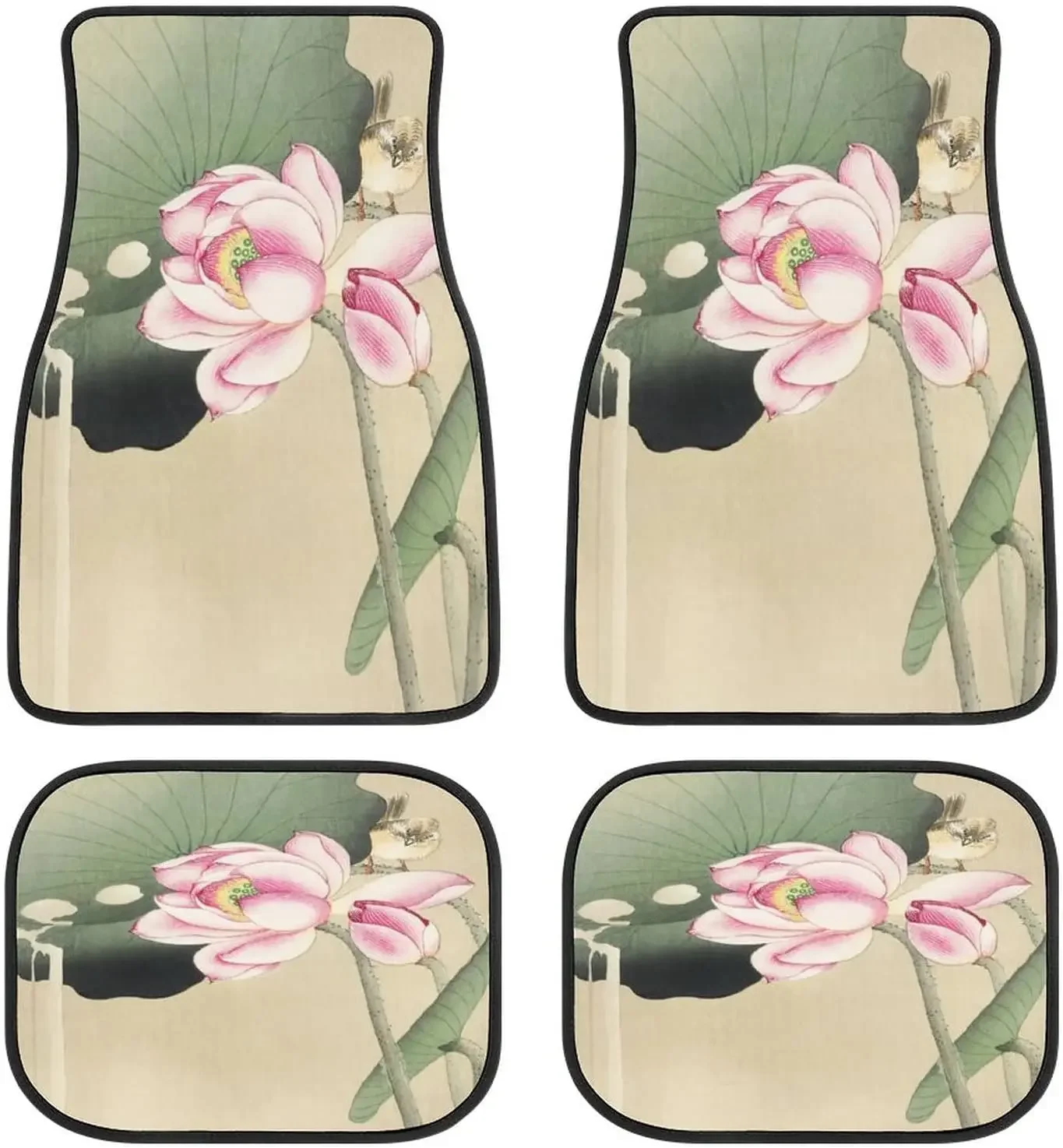 

Винтажные автомобильные коврики Lotus, универсальные автомобильные коврики, модные мягкие водонепроницаемые автомобильные коврики спереди и сзади, полный комплект из 4 предметов, подходит для внедорожников