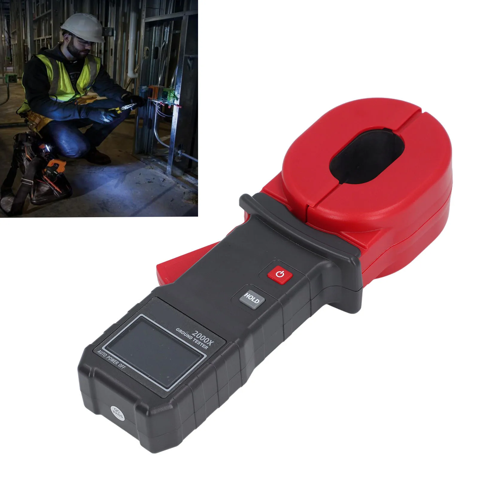 

Ground Earth Resistance Tester 0-20A Measurement Range Easy Ground Earth Resistance Meter 0.01~500Ω for Maintenance