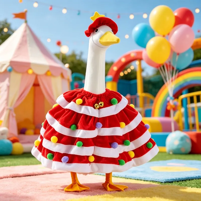 Large White Goose Clothes And Hat 2026 New Christmas Tree Porch Goose Outfit Festive Decorative Dress Up For Patio Scene