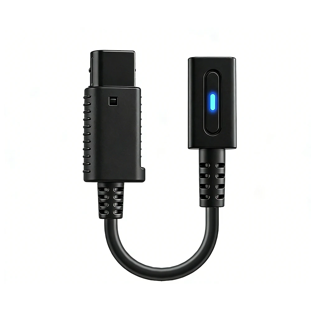 Cabo de Carregamento Tipo C de 12cm 36W PD para Console NGC GameCube, Cabo de Alimentação USB C (com Luz Indicadora LED Azul)