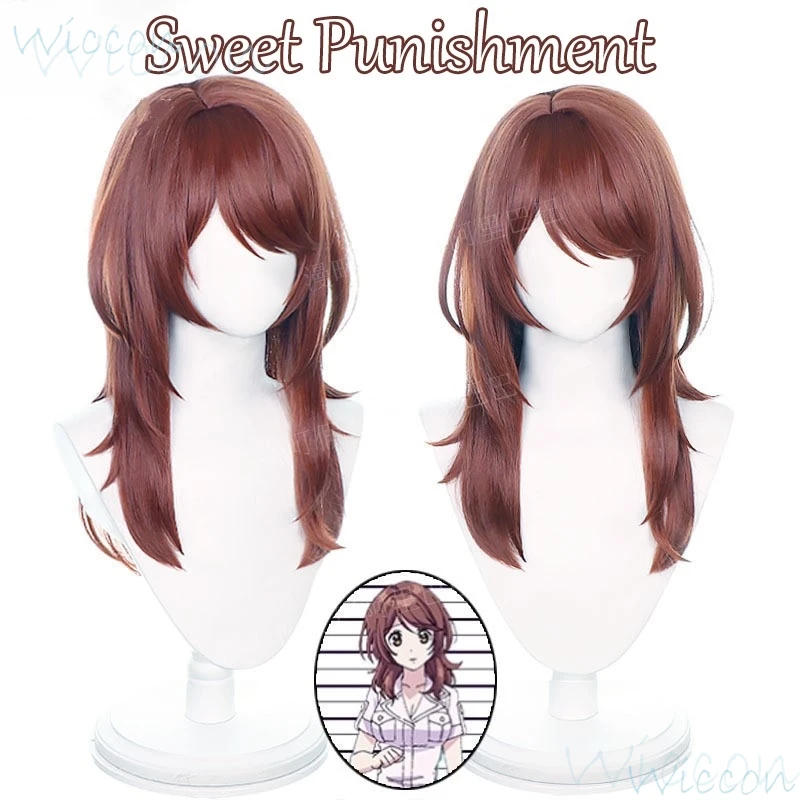 Anime Saotome Hina Cosplay Sweet Punishment Pet Long Lovely Red Dark Brown Wig Party Playing Hot Sale Hair for Women