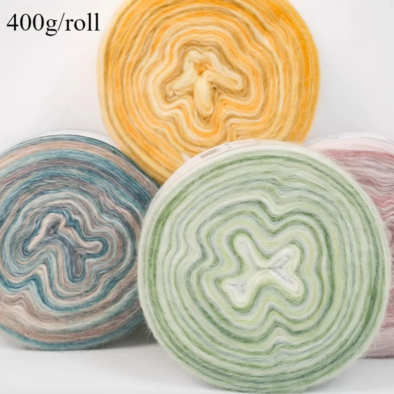 

400G Dreamy Gradient High-quality Spray Yarn Handmade Crochet Stick Needle Thread DIY Knitting Sweater Scarf Blanket Materia