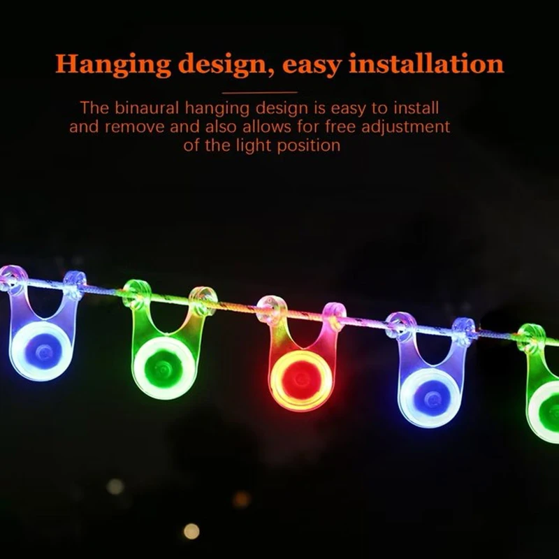 Outdoor String Rope Light Colorful Camping Tent Guard Mini Hanging Light LED Camping Ambient Warning Hook Lamp Easy to Install