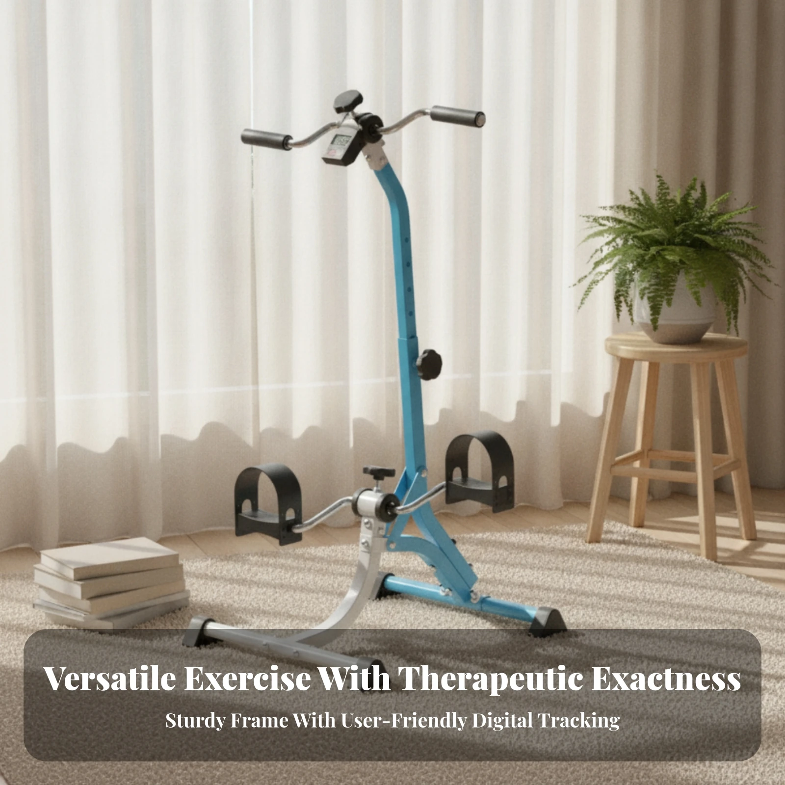 Upright Exercise Pedal Bike Seated Stationary Bike with Handlebar Limb Exerciser with Electronic Display Compact Foot Peddler