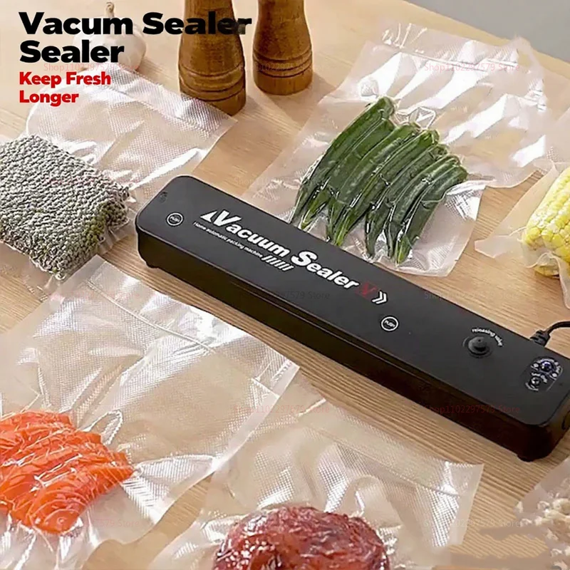 Combo de máquina de sellado y bolsas con sellado al vacío 2 en 1, ahorro de alimentos de modo Dual para frutas, carne, aperitivos, conservación Sous Vide, resta fresco