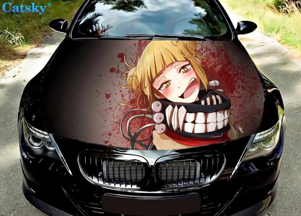 

My Hero Academia Toga Himiko Car Floor Mats,Car hood wrap lion decal, bonnet vinyl sticker, full color graphic decal