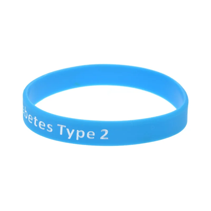 1 Stück/7 Stück Typ 2 Diabetiker-Silikonarmband, medizinisches Warnarmband aus Gummi für Notfälle, 2 Größen – Detail 8