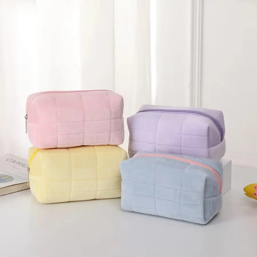 Borsa per il trucco semplice borsa per penna a cuscino borsa per cuscino portatile di grande capacità da donna di alto livello di aspetto