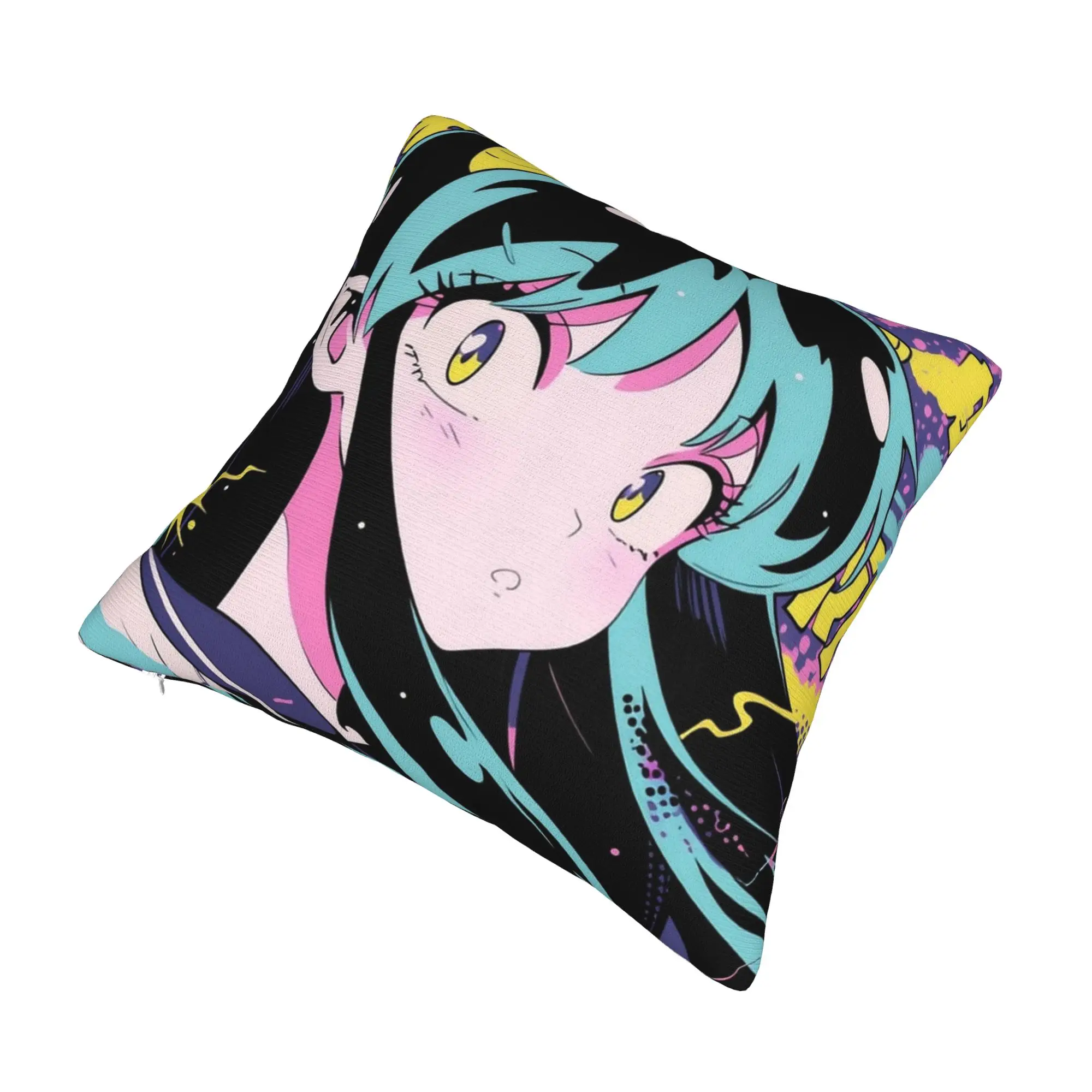 Lum Urusei Yatsura Pillowcase Printed Polyester Cushion Cover Gift  Pillow Case Cover Home Square 40X40cm