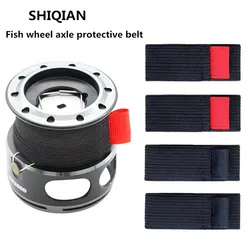 SHIQIAN 4-piece/bag fishing line reel with flexible black and red elastic fishing reel protector pulley accessories S M L LL set