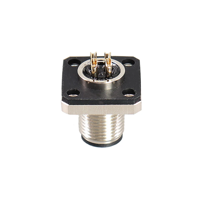 Imagem -05 - Conector do Sensor de Flange Quadrado Plugue Macho e Fêmea Impermeável Acoplamento Roscado Ângulo do Parafuso M12 12 Pinos tipo a 20 Pcs