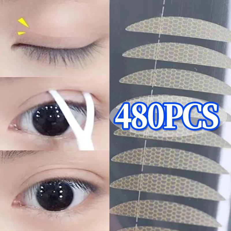 120/480PCSสติกเกอร์เทปตาที่มองไม่เห็นธรรมชาติSelf-Adhesive Doubleพับตาลูกไม้วางSelfกาวเครื่องมือแต่งหน้าตา