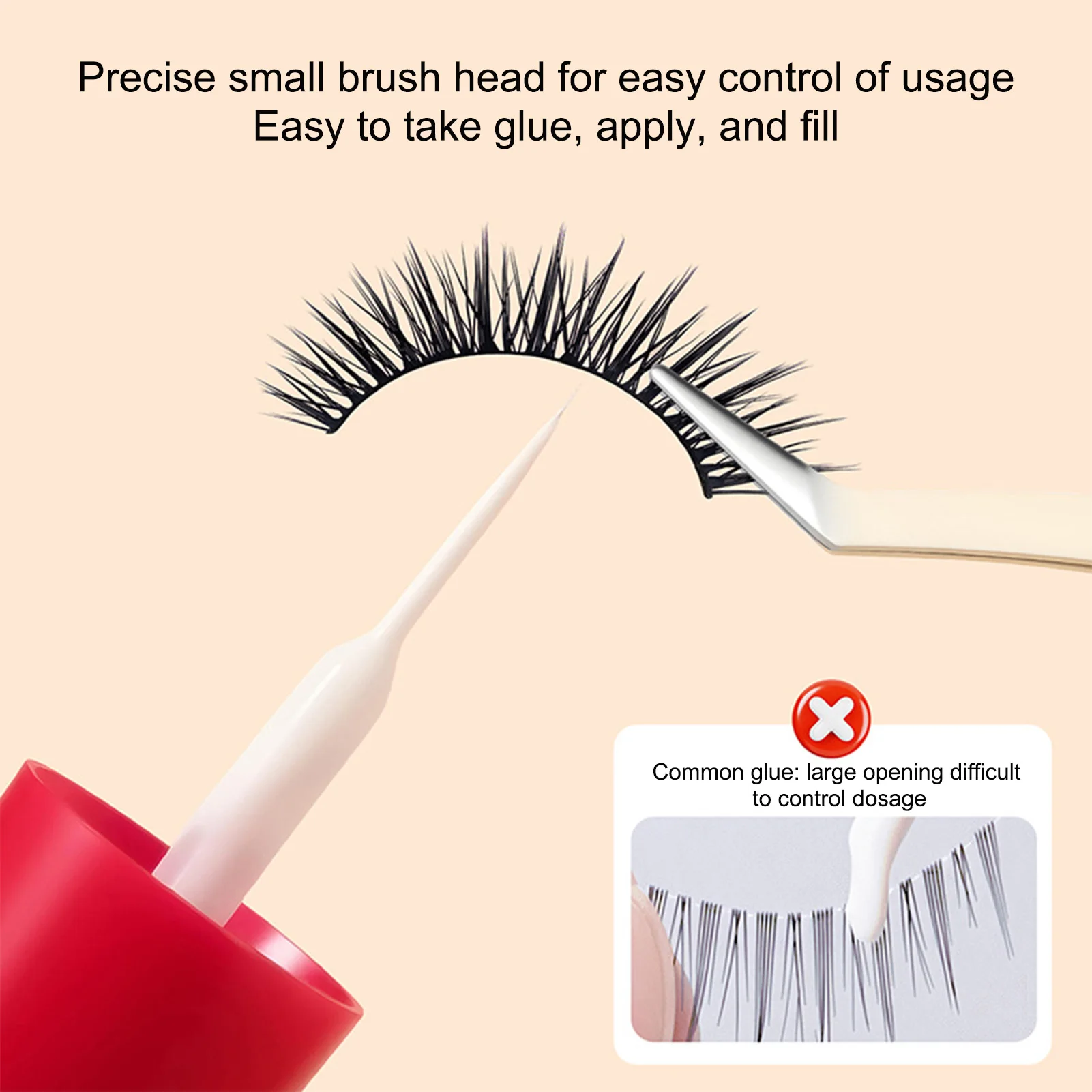5ml Eyelash Glue Waterproof Long Lasting Gentle False Lashes Adhesive Quick Dry Glue With Lash Tweezers