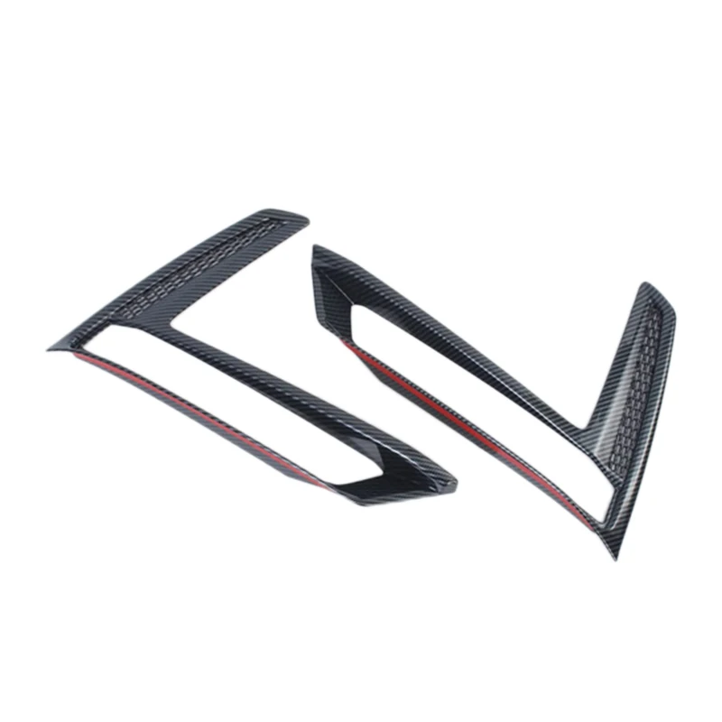 2Pcs Car Carbon Fiber Style Black Front Fog Light Lamp Molding Cover Trim ABS Fit for Honda CR-V 2023-2024