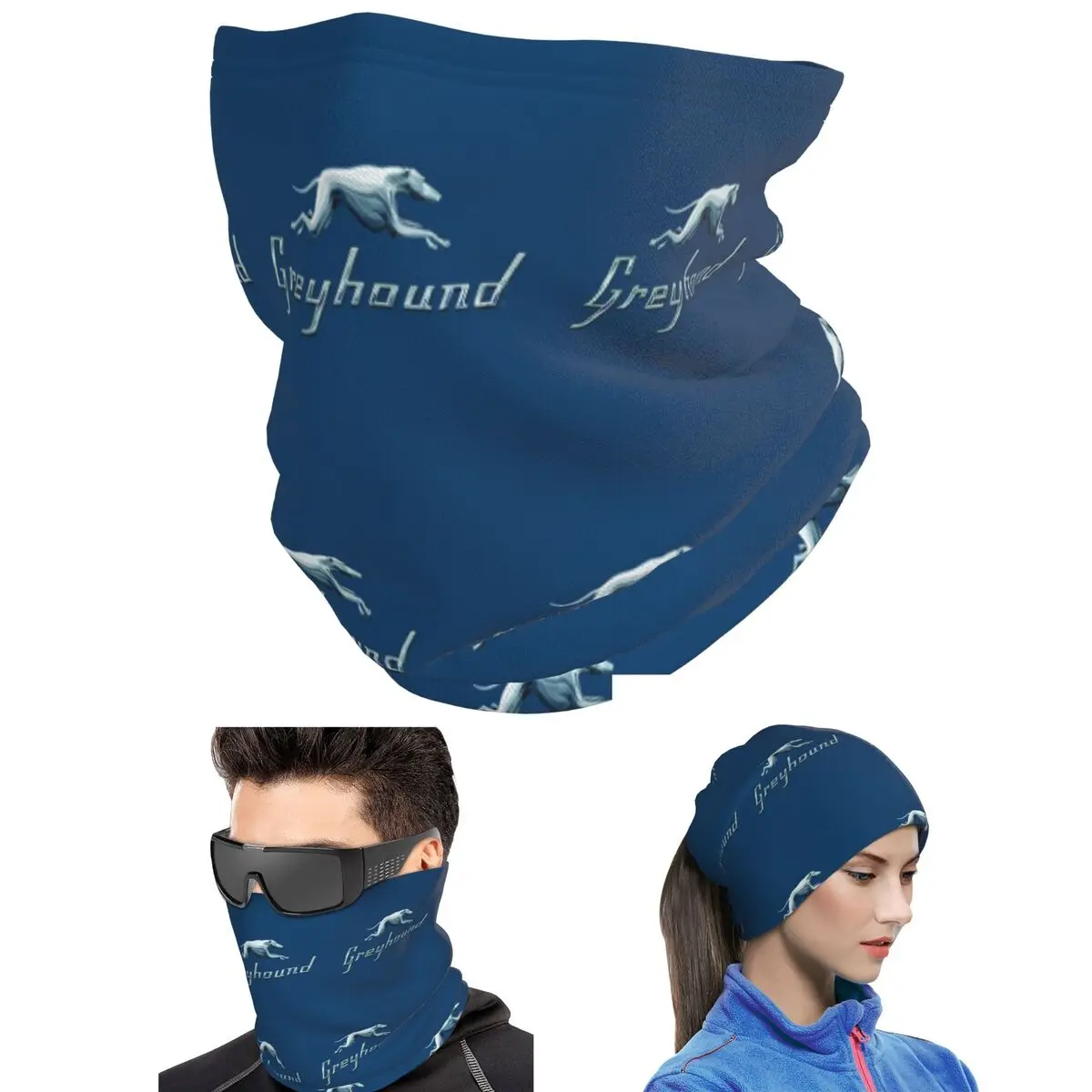 Greyhound Blue Bus Logo Bandana Neck Gaiter Printed Magic Scarf Outdoor Sports Headband Unisex Adult Breathable