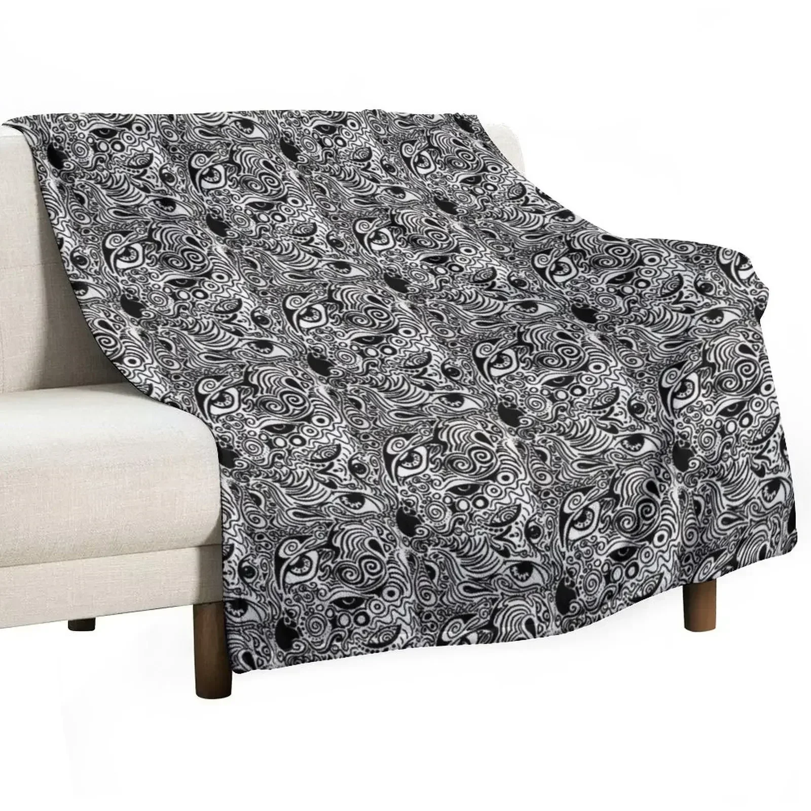 

Zentangle Eyes Throw Blanket Fuzzy Plush Throw Blanket for Sofa Chair