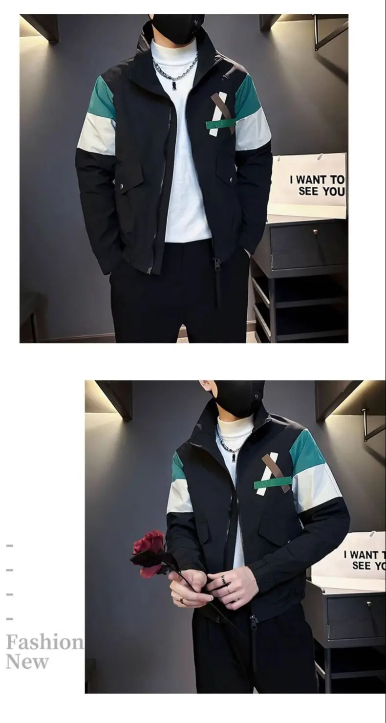 Advanced Splicing Jacket for Men New Popular Trend Brand Jacket Cool and Stylish Men\'s Casual Top