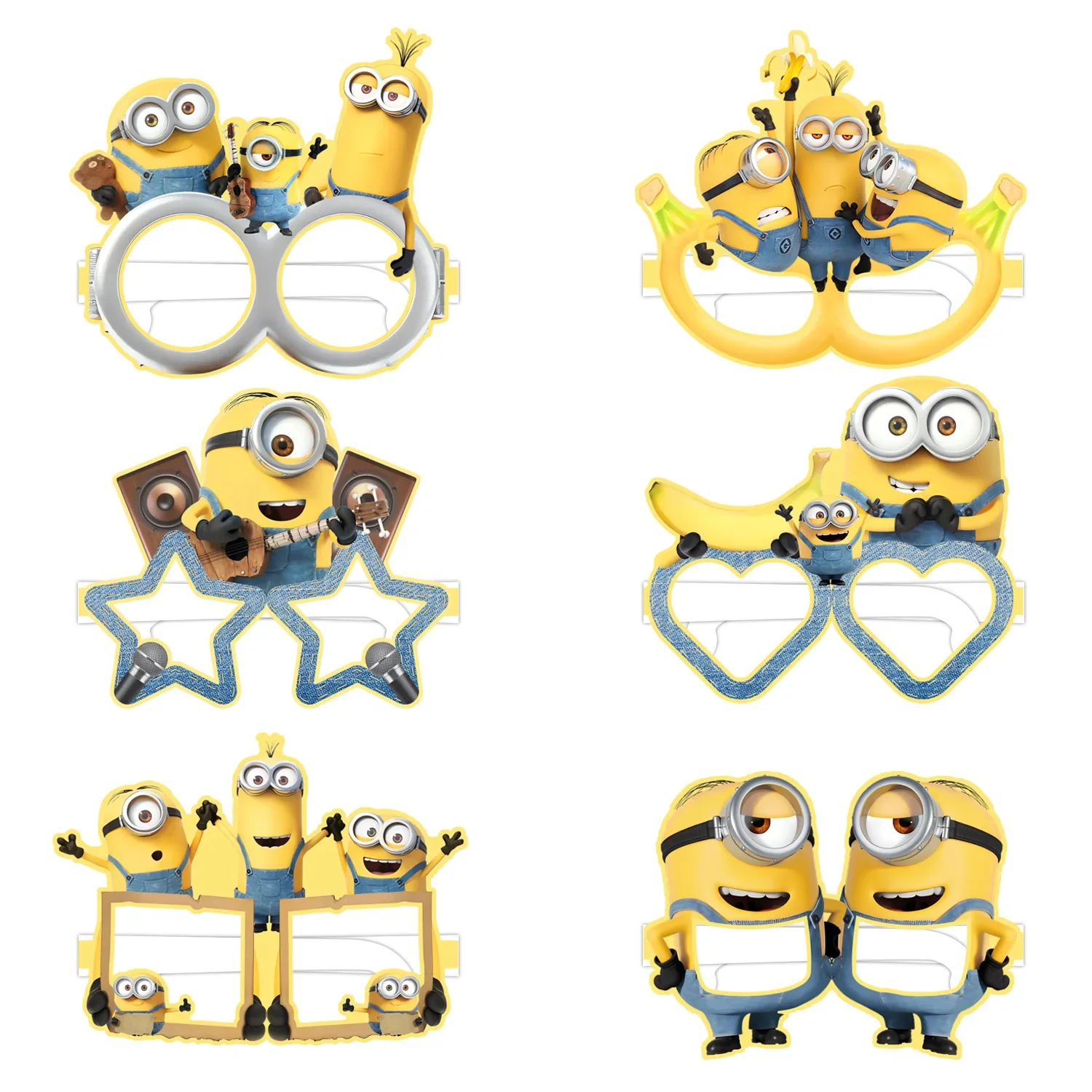 Lunettes de fête Minions, accessoires de photographie, masque de voleur, fournitures de décoration, 12 pièces