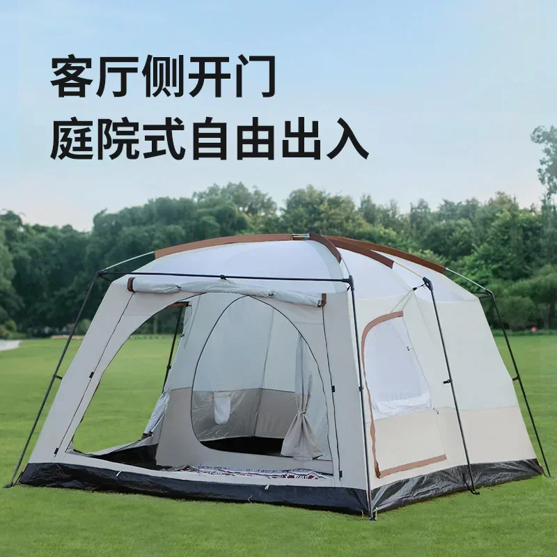 Luxury Villa Outdoor Camping Big Tent Two Rooms and One Hall Easy To Set Up Camping Equipment Family Party Travel Party Big Tent