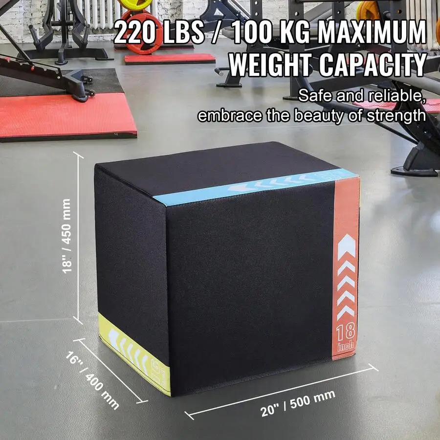 3 In 1 Plyometric Jump Box 12 To 30 Inch Cotton&Wooden Plyo Box Platform & Jumping Agility Box Anti-Slip Fitness Exercise Step U