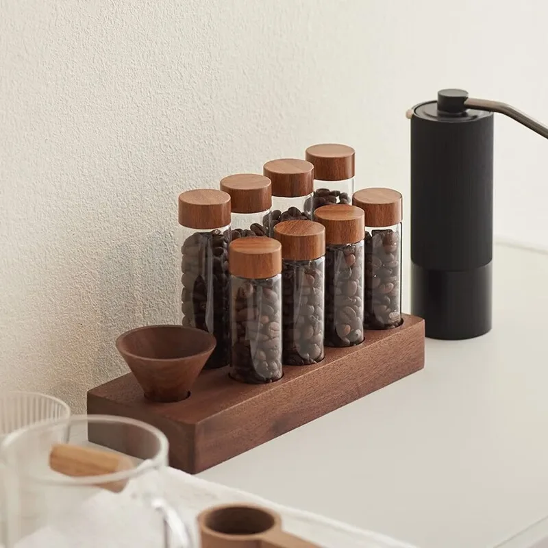 Coffee bean repackaging, test tube glass display rack, single-tube storage storage sealed jar, aroma bottle