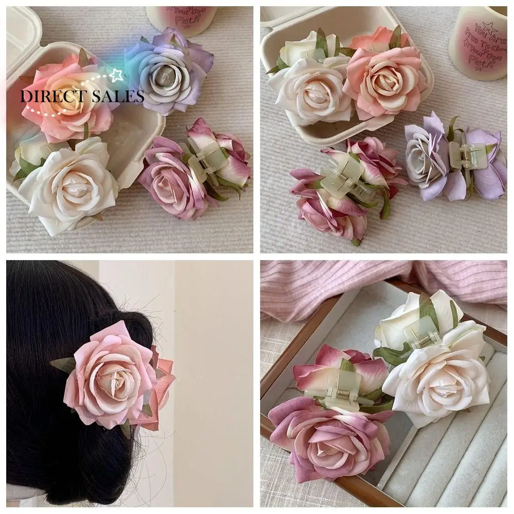 

Cute Peony Flower Flower Hair Claw Ponytail Clip Cloth Rose Hair Clip Shark Clip Grab Clip Large Shark Clip Daily