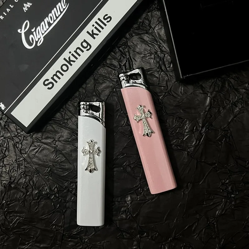 Cross Series Handmade Original High Beauty Powder Flame Butane Gas Lighter Outdoor Windproof Flame Mini Portable Lighters Gifts view 4