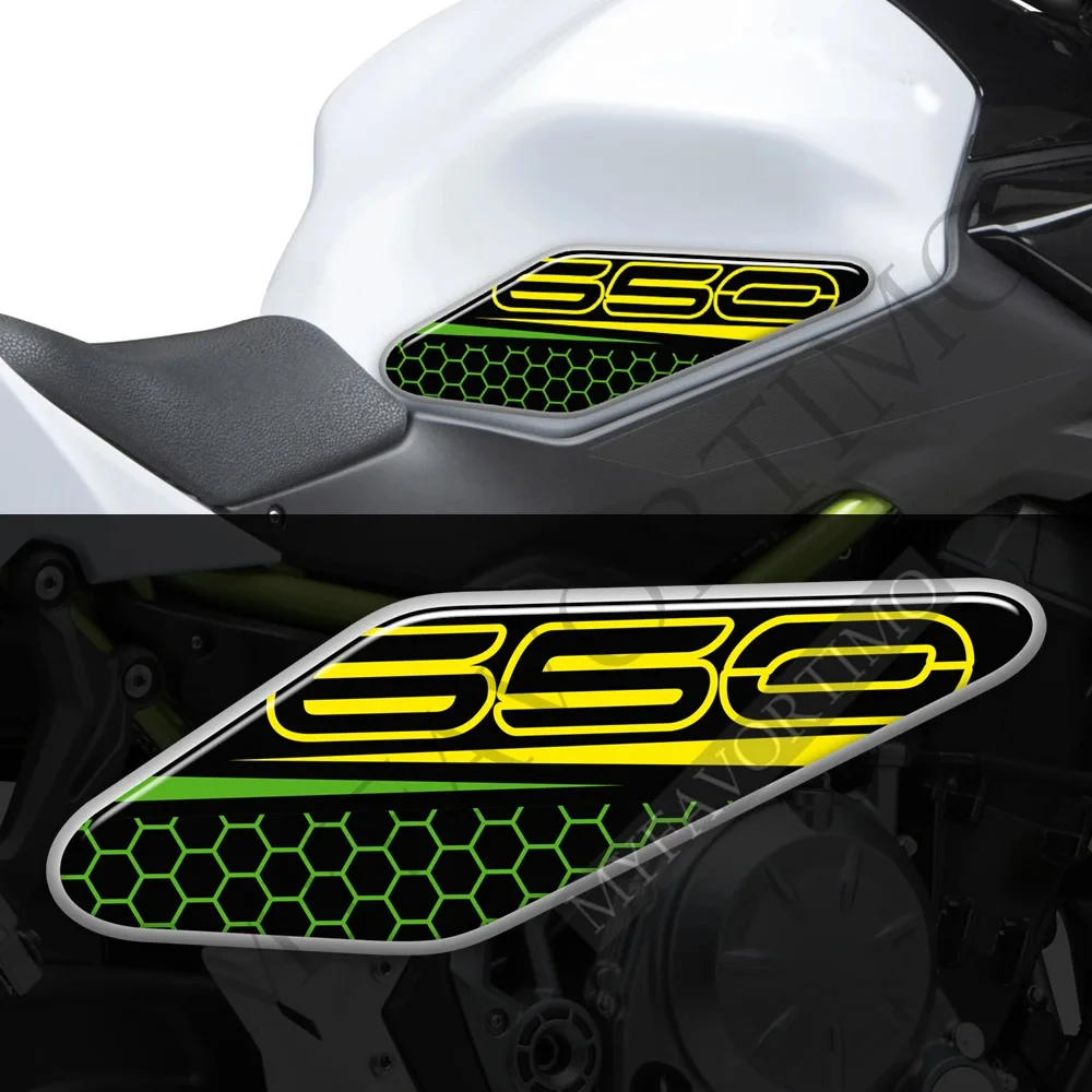 For Kawasaki Ninja 650 Z Z650 VERSYS Protector Tank Pad Decals Gas Fuel Oil Kit Knee Fish Bone Emblem Badge Logo