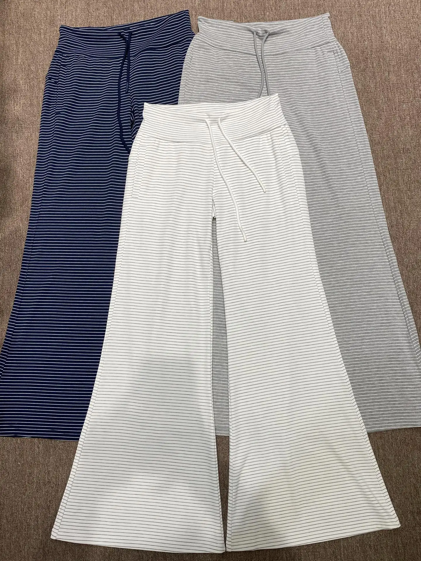 

Повседневные женские брюки с эластичным поясом на шнурке, прямые широкие джинсы свободного кроя, универсальные брюки из смесового хлопка