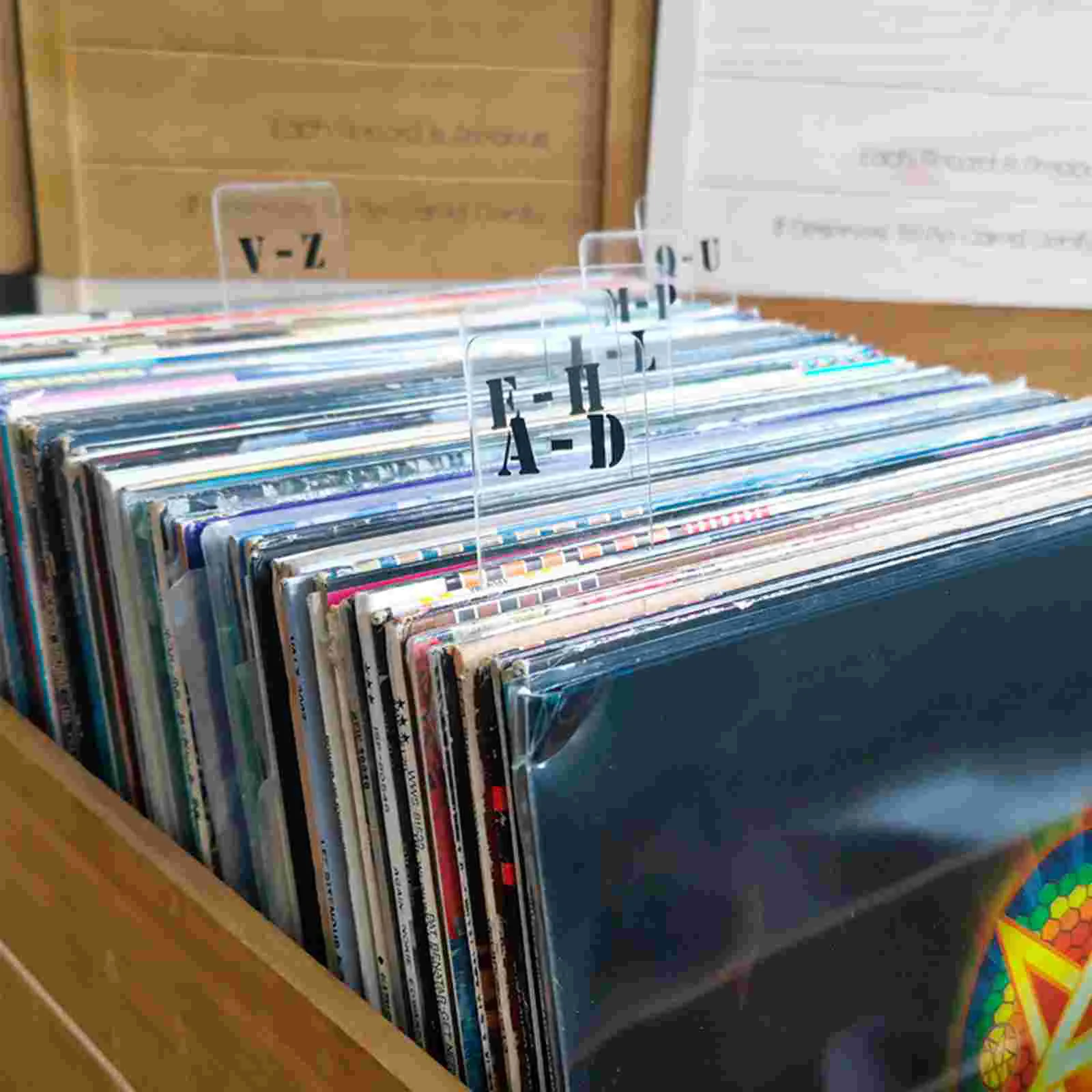 Record Shelf Divider with Letters, Vinyl Dividers, Clear Classification, A-z, Cd, Vinyl Labels for Records, 6Pcs