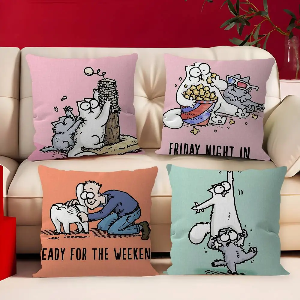 S-Simons C-Cat Cushion Cover Decorative Pillow Sofa Home Decor Case Pillow Cases