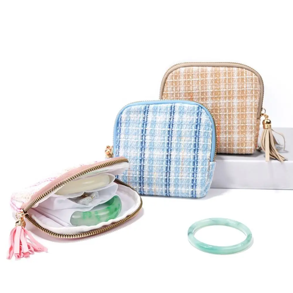 

Многослойная сумка для хранения украшений INS, портативный чехол для демонстрации браслетов с подвеской-кисточкой, мешочек для украшений с антифрикционной молнией, подарок