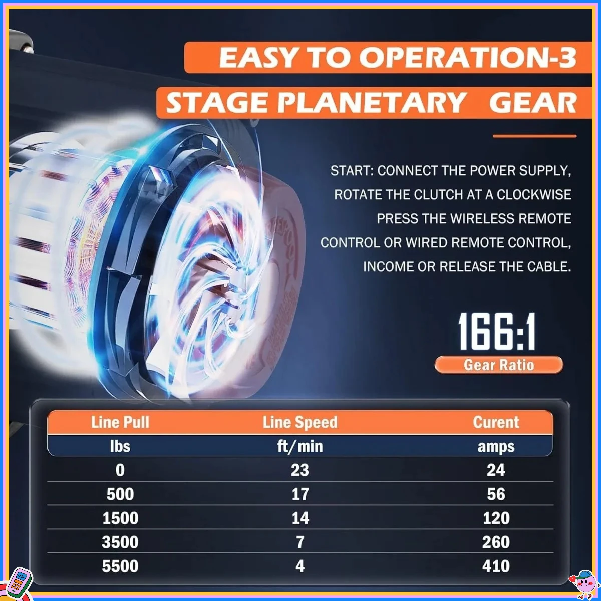 مجموعة الونش الثقيلة 5500 رطل: مقاومة للماء، حبل صناعي وجهاز تحكم عن بعد لاسلكي. احصل عليه لـ ATV/UTV، Truck، Jeep.