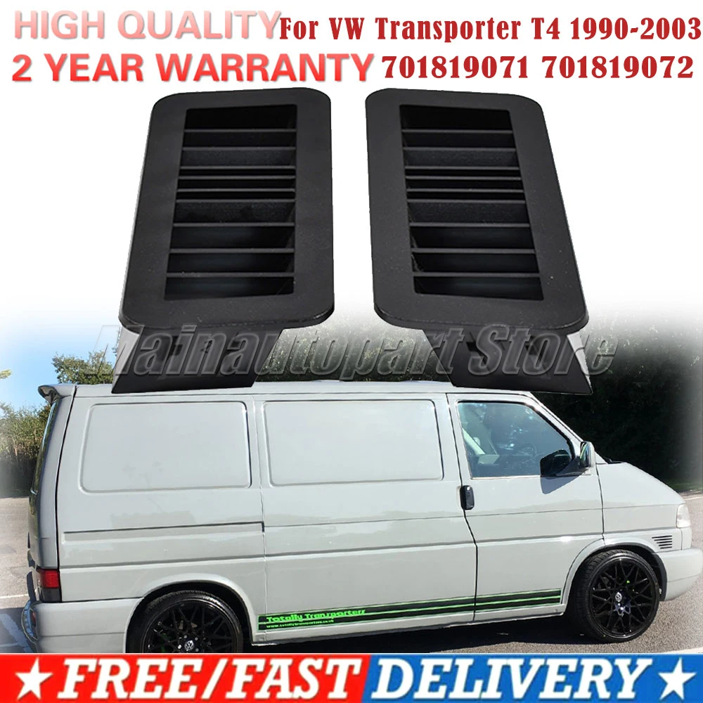 2x Dashboard Black Vent Grill Cover Windscreen Dash For VW Transporter T4 Multivan Caravelle MK4 1990-2003 701819071 701819072