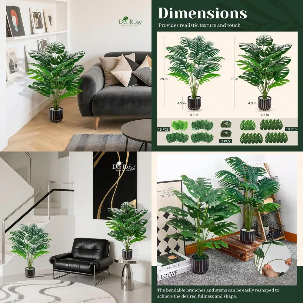 

Large Artificial Monstera Plants for Indoor and Outdoor Home Decor, Porch, Patio, Living Room, Bathroom