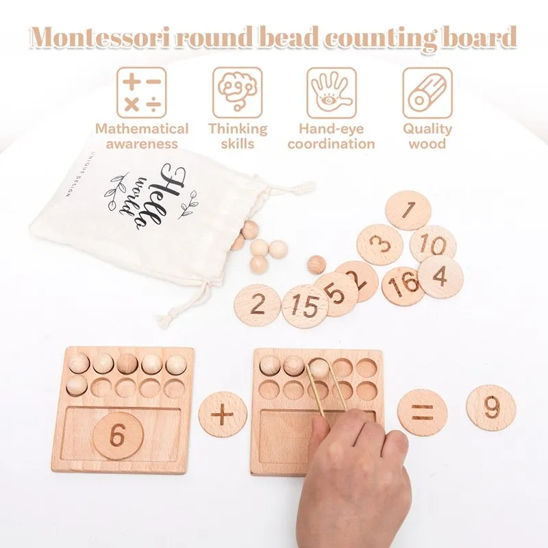 

Montessori Kids Wooden Cognitive Ten Grid Number Counting Math Game Educational Toys For Kids Early Childhood Preschool Training